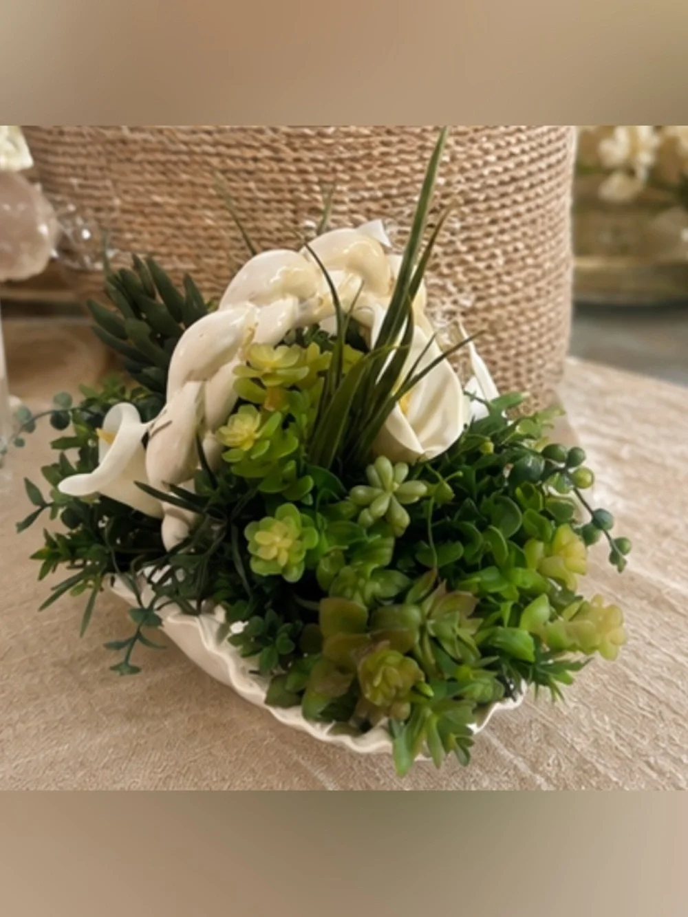 Handmade faux succulent arrangement